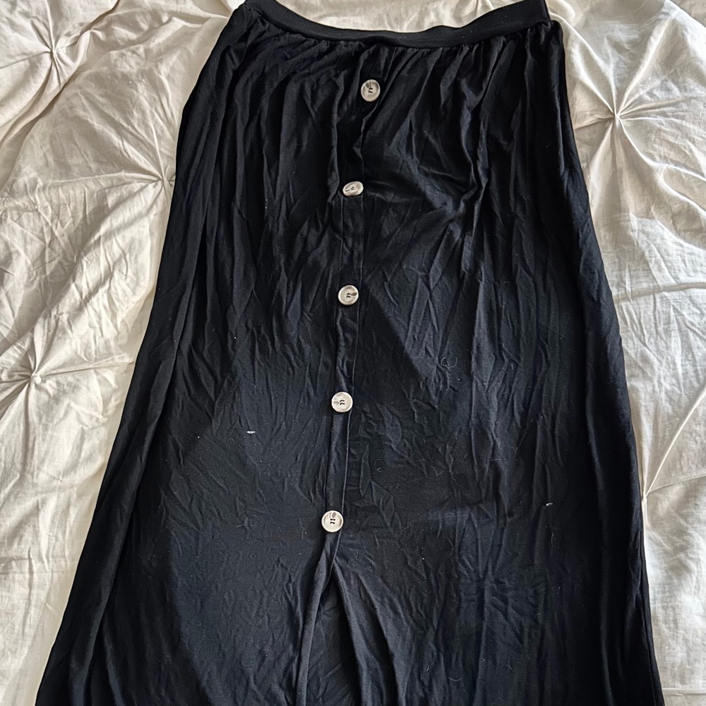 Black, High Waisted Maxi Skirt | Soft, Light Material | US Size 10 | NWT